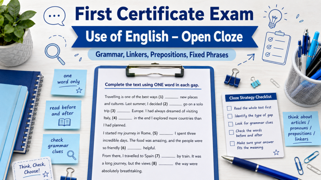 FCE Use of English Part 2: Open Cloze Tips and Tricks